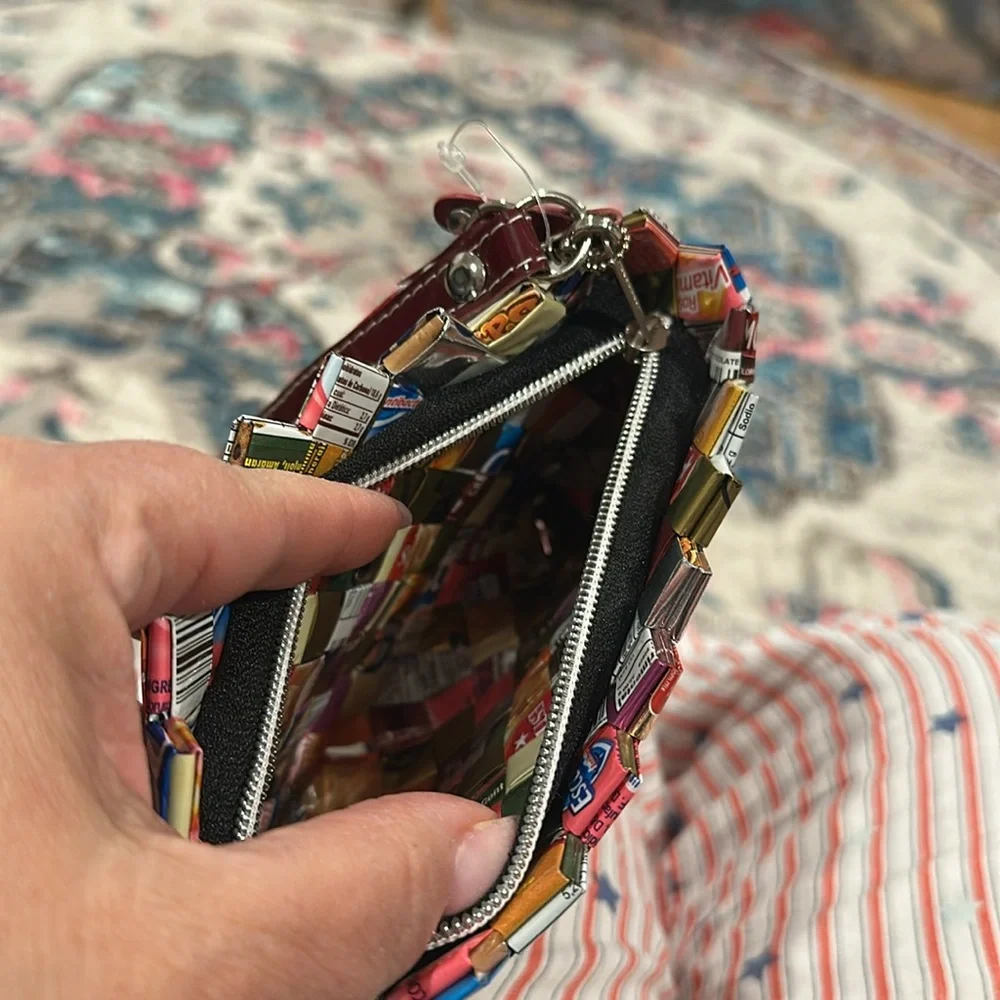 Nahui Ollin Colorful Woven Wristlet Clutch